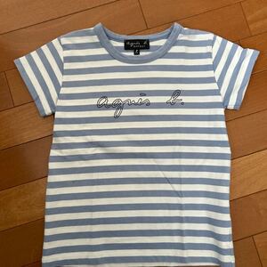 アニエスベー☆ ボーダーロゴ 半袖Tシャツ8ans120130