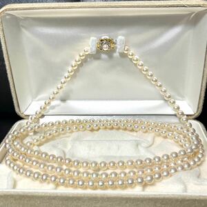 アコヤ真珠 オーロラ花珠クラス 照り最強 6.5-7.0mm ネックレス akoya pearl necklace ホワイト系 約120cm ロング SILVER 刻印 あこや真珠