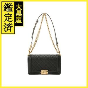 CHANEL　シャネル　バッグ　ボーイシャネル A67086　ブラック×ヴィンテージ(アンティーク)ゴールド金具　キャビアスキン【472】AH