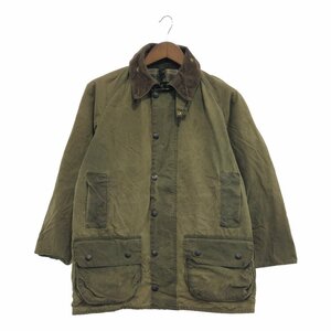 80年代 イングランド製 Barbour バブアー BEAUFORT ビューフォート オイルドジャケット ユーロ カーキ (メンズ C38/97CM) 中古 古着 P6208