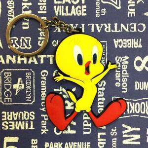 ラバー キーリング / トゥイーティー キーホルダー Tweety アメリカン雑貨 アメキャラ かわいい カギ アクセサリー小物 人気 車 バイク