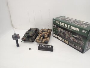 【ジャンク品】東京マルイ レオパルド2 A6 ラジコン 1/24 レオパルト2 LEOPARD TANK A6/M1A2 ABRAMS 2台セット ∽ 70DC0-8