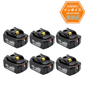 マキタ互換バッテリー 18V AKP BL1860B(赤) LED残量表示付　6個セット マキタ 互換バッテリー 18V 6.0Ah