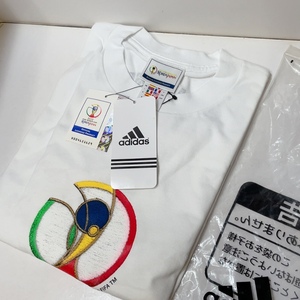 送料無料 即決 未使用 保管品★アディダス adidas 2002 FIFA 日韓ワールドカップ オフィシャル Tシャツ サッカー サイズL ホワイト系