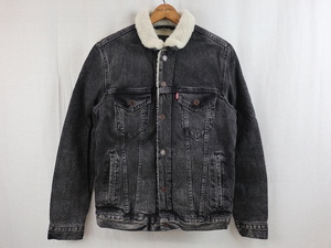 Levis リーバイス ブラック デニム ボア ジャケット(S)70609