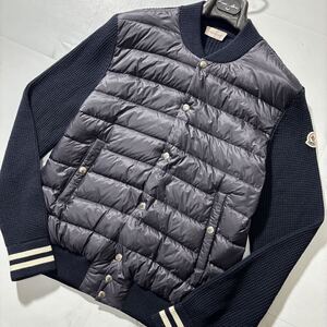 未使用級!!!完全頂点オーラ!!!【モンクレール MONCLER】「CARDIGAN TRICOT」最高峰の極上ダウン◎ ニット ハイブリッド ブルゾン L 