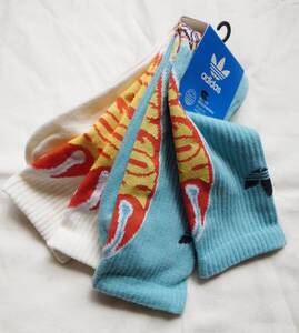 新品 adidas × SEAN WOTHERSPOON × HOT WHEELS / CREW SOCKS コラボ ソックス/靴下 2足セット L / HT6535 ショーン・ウェザースプーン