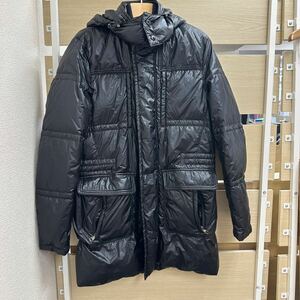 [190]MONCLER BAHR DOWN COAT モンクレール ダウンコート ブラック 羽毛 フーディ 襟リブ アウター ダウンジャケット