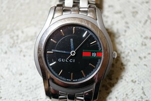 F1046 GUCCI/グッチ カレンダー付き メンズ 腕時計 アクセサリー ヴィンテージ ブランド クォーツ 不動品