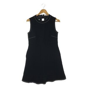 RED VALENTINO / レッドヴァレンティノ | ステッチデザイン ノースリーブワンピース | 42 | ブラック | レディース