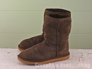 MK744 レディース UGG オーストラリア ムートンブーツ 茶 ブラウン W7 24cm 