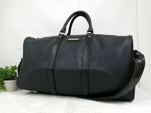 RALPH LAUREN ラルフローレン◆PVC カーフ レザー 本革◆ボストン バッグ◆ブラック シルバー金具◆超美品◆ロゴプレート◆大容量◆N8189