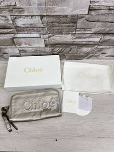 Chloe クロエ シャンパンゴールド 長財布 財布 ラウンドファスナー レディース