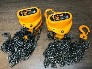 ☆中古品☆　KITO キトー チェーンブロック 1/2TON M3型 M3-177 1/2トン 荷揚げ機 工具 2点セット