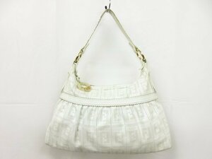 【フェンディ FENDI】 FF ズッカ柄 パンチングレザー ワンショルダーバッグ 8BR448 (レディース) ホワイト ■5LG2854■