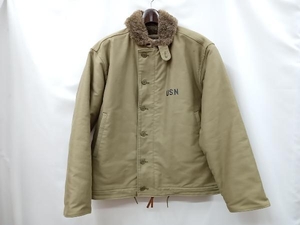 HOUSTON ヒューストン N-1 DECK JACKET ミニタリージャケット デッキジャケット 5N-1 サイズ42(LL) ベージュ 冬