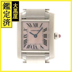 Cartier　カルティエ　タンクフランセーズSM　W51028Q3　クオーツ　レディース　SS　ピンクシェル【434】2148103655579