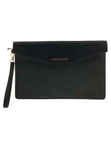 MICHAEL KORS◆クラッチバッグ/PVC/BLK/総柄/35T1G5MT7T