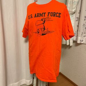 ギルダン　アーミーtシャツ　プリント　オレンジ　サイズm