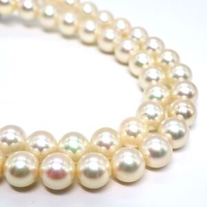 1円〜!!●アコヤ本真珠ネックレス●J 約27.1g 約39.0cm 約6.5-7.0mm珠 pearl necklace jewelry パール CE5/CE5 B86