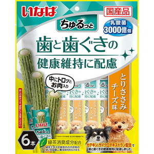 いなばペットフード いなば ちゅるっと 歯と歯ぐきの健康維持に配慮 とりささみ チーズ味 6本 犬用おやつ