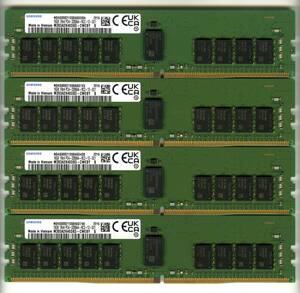 【RDIMM】DDR4-3200、ECC Registered、16GBの4枚セットで64GB、中古　samsung reg pc4 Z4G4で動作確認済み 2215