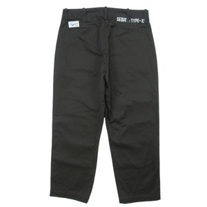 23aw シークエル SEQUEL CHINO PANTS(TYPE-XF) チノパン ワークパンツ コットンツイル ボトムス サイズL グリーン 緑系 メンズ