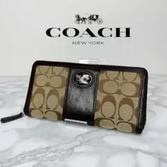 A47 COACH コーチ シグネチャー 長財布 ラウンドファスナー