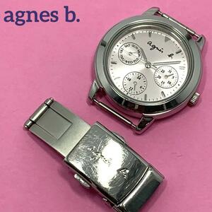 553 ★フェイスのみ agnes b アニエスベー レディース 腕時計 カレンダー デイデイト クオーツ式 新品電池交換済 人気 希少