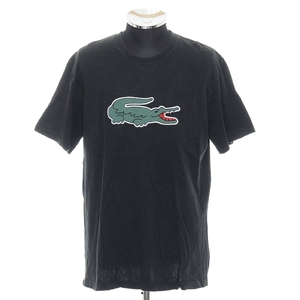 〇530331 LACOSTE ラコステ ○Tシャツ 半袖 鹿の子地 ワニロゴ Tシャツ TH708EL サイズ4/M メンズ ブラック