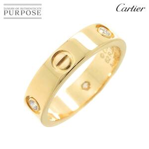 カルティエ Cartier ラブ #62 リング ハーフ ダイヤ 3P K18 YG イエローゴールド 750 指輪 LOVE Ring【証明書付き】 90234111