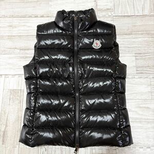 【現行】 新品同様 モンクレール MONCLER ダウンベスト GHANY GILET ジレ サイズ0 = S相当 レディース 黒 ブラック