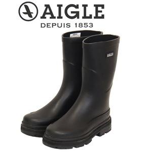 AIGLE (エーグル) ZZFNA07 MID RAIN ミッドレイン レディース ラバーブーツ 005 NOIR A AGL040 36-約23.0cm