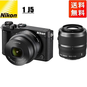 ニコン Nikon 1 J5 10-30mm 30-110mm ダブルズームキット ブラック ミラーレス一眼 カメラ 中古