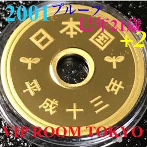 #5円プルーフ黄銅貨 #平成13 年#2001 年 未完 #プルーフ ミントセット開封品 proof mint coin 5円硬貨 カプセル 入 #viproomtokyo