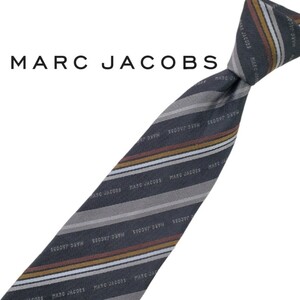 377/ 美品 MARC JACOBS マークジェイコブス 中古 USED ネクタイ ストライプ柄 レジメンタル ロゴ