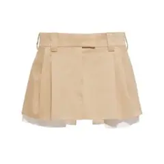 MIU MIU 22SS Chino Pleated Miniskirt