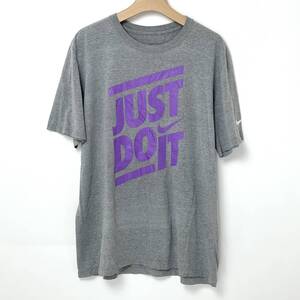 NIKE/ナイキ グレー Just Do It レギュラーフィットTシャツ XLサイズ【TS-0005-830】