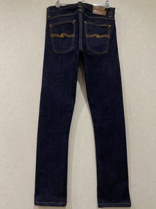 ※Nudie Jeans ヌーディージーンズ TUBE TOM ORG.TWILL RINSED ストレッチ デニムパンツ イタリア製 濃紺 30 　　　 BJBA.AB