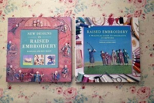 50979/洋書 Barbara Hirst & Roy Hirst New Designs in Raised Embroidery ほか 2冊セット スタンプワーク刺繍 立体的な刺繍デザイン集