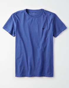 セール! 正規品 本物 新品 アメリカンイーグル 定番 クルーネック Tシャツ AMERICAN EAGLE リッチネイビー ブルー系 シルエット綺麗 S ( M