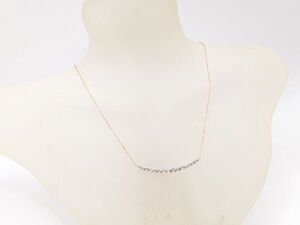 美品 K18PG 天然ダイヤモンド 1.0ct ネックレス 約2.6g ピンクゴールド（M9000）