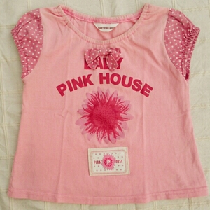 ◇11 BABY PINK HOUSE　花柄プリント　半袖Ｔシャツ　80