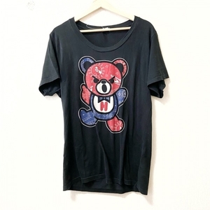 ヒステリックグラマー HYSTERIC GLAMOUR 半袖Tシャツ サイズF - 黒×レッド×マルチ レディース クルーネック/クマ トップス