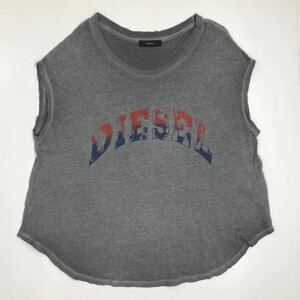 DIESEL ディーゼル　ノースリーブ　グレー　ビッグロゴ　アメカジ　カットソー　メンズ　36-96a