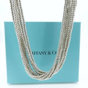 【送料無料】 極希少 美品 Tiffany&Co. ヴィンテージ ティファニー 10ロウ 多重 ボール チェーン シルバー ネックレス SV925 MW140