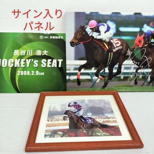 【希少】長谷川浩大 直筆サイン入り パネル ダイワパッション/ 京都競馬場 JOCKEY’s SEAT/2007年 有馬記念 マツリダゴッホ 写真 額縁付き