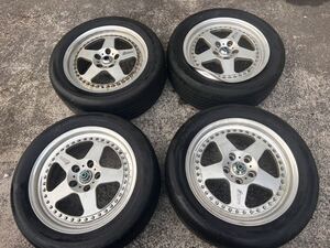 希少サイズ EPSILON JAPAN 17×7j+38 ？pcd120？5穴　アルミホイールタイヤ付　４本セット