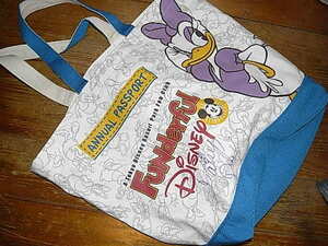 Disney Resort Park TOTE /disy Duck サイン入り 良品USED。