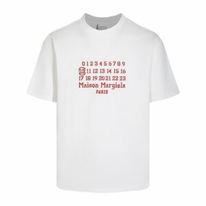 【MM6 Maison Margiela】ホワイト 半袖tシャツ メゾンマルジェラ コットン ナンバーロゴ カットソー Mサイズ